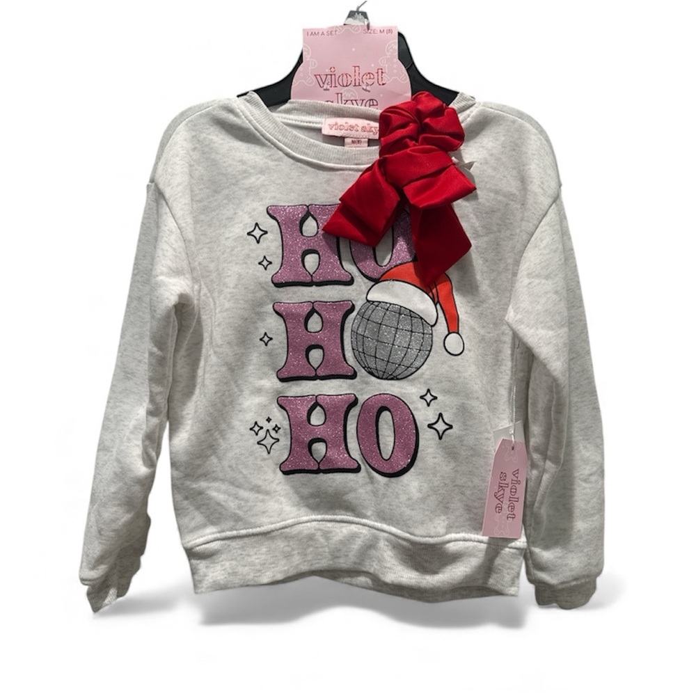 Violet and Skye Holiday Set Ho Ho Ho New With Tags Size 8 Come with Scrunchie